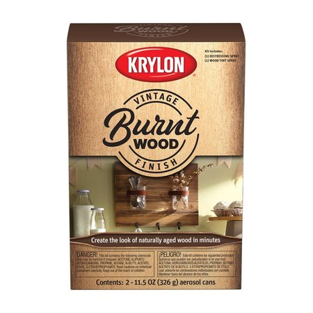 KRYLON 11.5 oz Vintage Finish Burnt Wood Paint Kit; Pack of 2 1915347